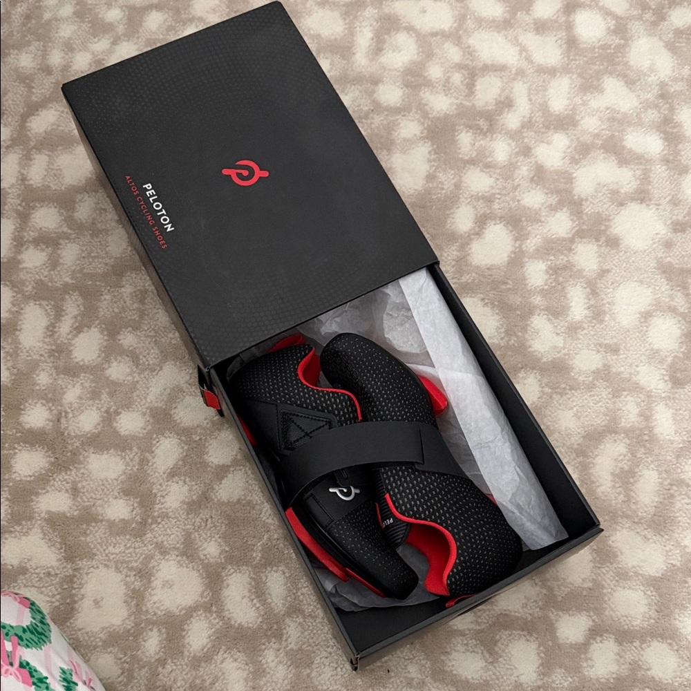 Peloton Men's Athletic Shoes in Black and Red